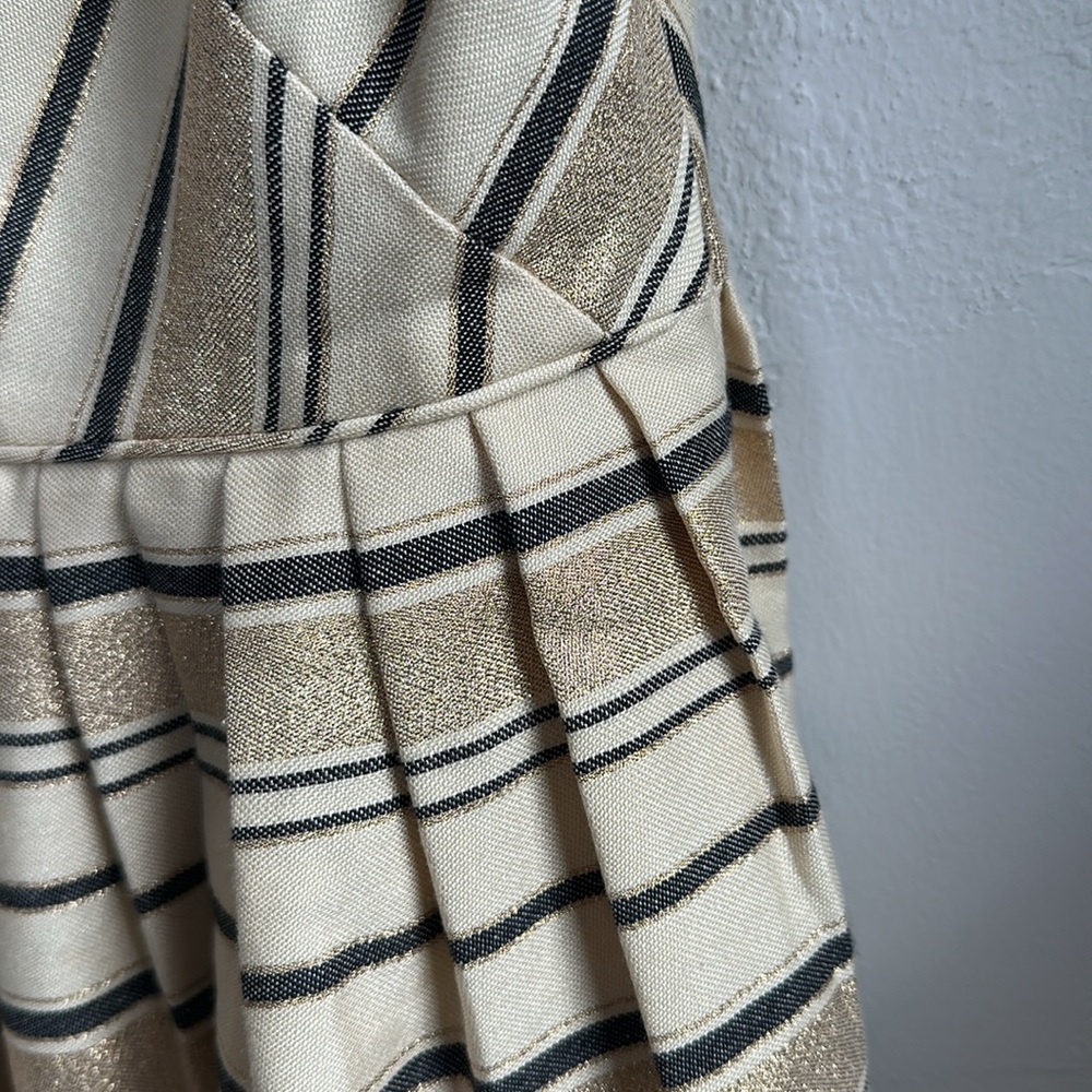 J crew Elegant Striped Cream and Black Dress - Picture 6 of 8
